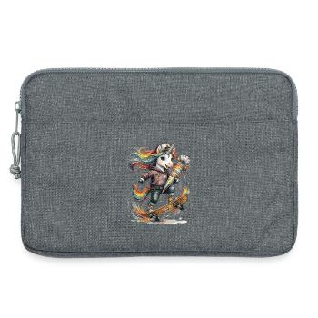 Skater unicorn for school enrollment for schoolchild - Laptop bag 13" - heather grey - Front
