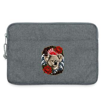 Koala im japanischen Irezumi Tattoo Stil - Laptoptasche 13" - Grau meliert - Vorne