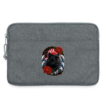 Schwarzer Panther im japanischen Irezumi Stil - Laptoptasche 13" - Grau meliert - Vorne