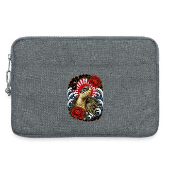 Schildkröte im japanischen Irezumi Stil - Laptoptasche 13" - Grau meliert - Vorne