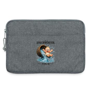 Sprichwort Das Kind mit dem Bade ausschütten - Laptoptasche 13" - Grau meliert - Vorne