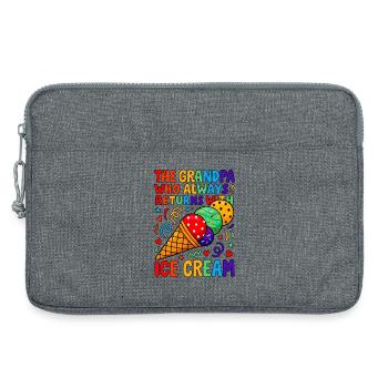 Opa kommt immer mit Eiscreme - Laptop bag 13" - heather grey - Front