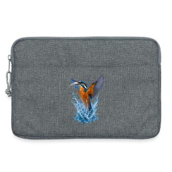 Königsfischer im Sprung über Wasser - Laptoptasche 13" - Grau meliert - Vorne