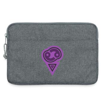 Cancer tribal du zodiaque et eau - Sacoche pour ordinateur portable 13 pouces - gris chiné - Devant