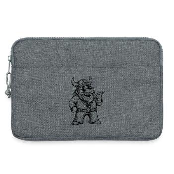Viking hippie drôle : fête des pères rétro mignonne - Sacoche pour ordinateur portable 13 pouces - gris chiné - Devant