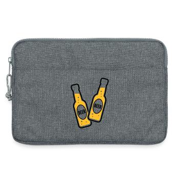 2 Toasts aux bouteilles de bière (Beery / POS 2C) - Sacoche pour ordinateur portable 13 pouces - gris chiné - Devant