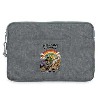 Grenouille dans le panier sous arc-en-ciel - Sacoche pour ordinateur portable 13 pouces - gris chiné - Devant