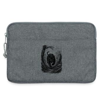 Panthère noire sauvage dans la nature dans le style de dessin - Sacoche pour ordinateur portable 13 pouces - gris chiné - Devant
