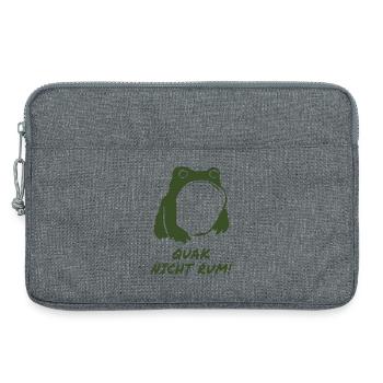 Quak nicht rum – Lustiger Frosch Spruch - Laptoptasche 13" - Grau meliert - Vorne