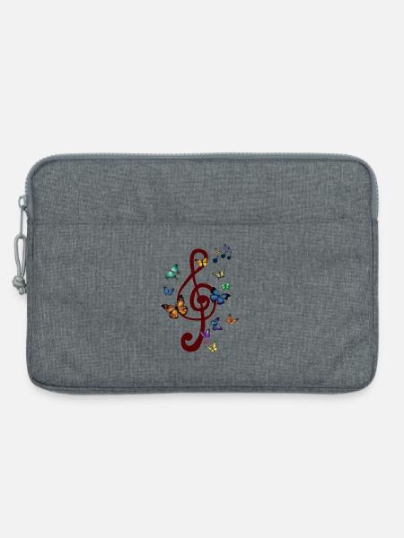 Flatternder_Notenschluessel - Laptoptasche 13" - Grau meliert