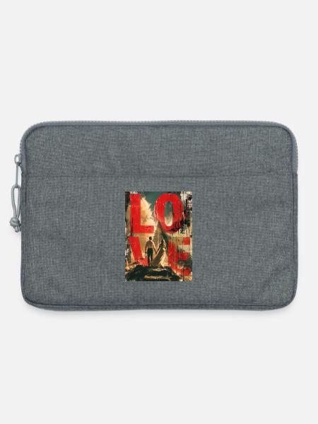 Grunge-Liebe: Paar im Licht - Laptoptasche 13" - Grau meliert