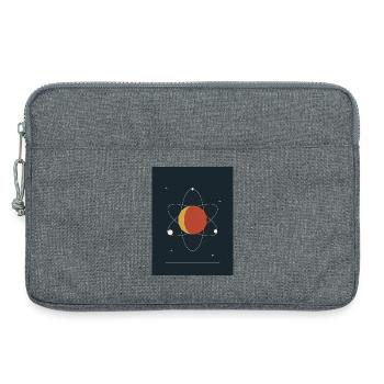 Orbitaltanz – Planet auf drei Bahnen - Laptoptasche 13" - Grau meliert - Vorne