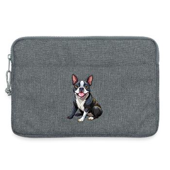 Boston Terrier Hundesitting - Laptoptasche 13" - Grau meliert - Vorne