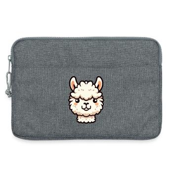 Alpaca Llama Head Comic Cartoon - Laptop bag 13" - heather grey - Front