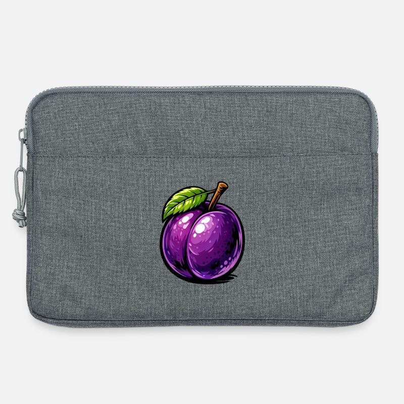 Comic-Pflaume mit satten Violetttönen und glänzend - Laptoptasche 13" - Grau meliert