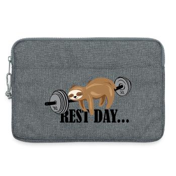 Sloth Funny Sayings Fitness Sport Gym Logo - Laptop bag 13" - heather grey - Front