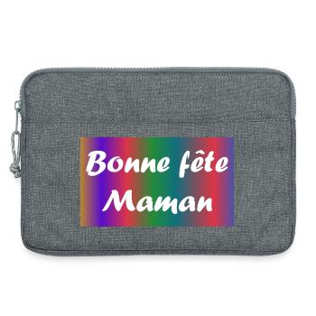 FÊTE DES MÈRES. BONNE FÊTE MAMAN. MAMAN. JE T'AIME - Sacoche pour ordinateur portable 13 pouces - gris chiné - Devant