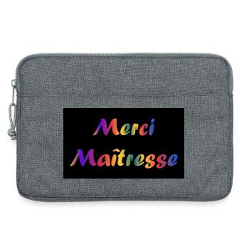 MAÎTRESSE.MERCI. MERCI MAÎTRESSE. CADEAU MAÎTRESSE - Sacoche pour ordinateur portable 13 pouces - gris chiné - Devant
