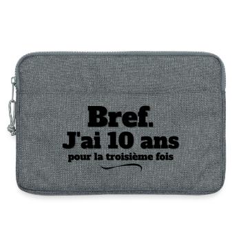 anniversaire 30 ans, 30 ans, j'ai 30 ans - Sacoche pour ordinateur portable 13 pouces - gris chiné - Devant