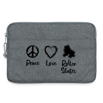 Frieden Liebe Rollschuhlaufen - Laptoptasche 13" - Grau meliert - Vorne