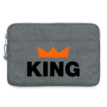 Roi avec couronne / 2 couleurs - Sacoche pour ordinateur portable 13 pouces - gris chiné - Devant