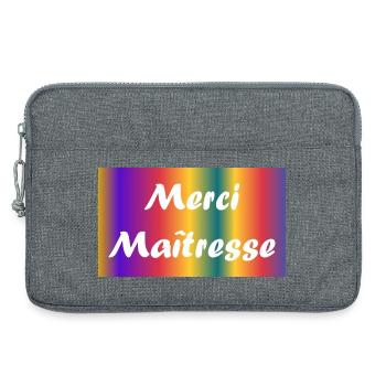 MAÎTRESSE. MERCI. MERCI MAÎTRESSE - Sacoche pour ordinateur portable 13 pouces - gris chiné - Devant
