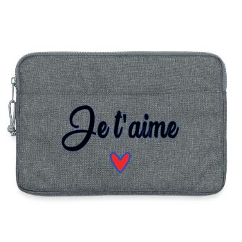 JOYEUX ANNIVERSAIRE. HAPPY BIRTHDAY. ANNIVERSAIRE. - Sacoche pour ordinateur portable 13 pouces - gris chiné - Devant