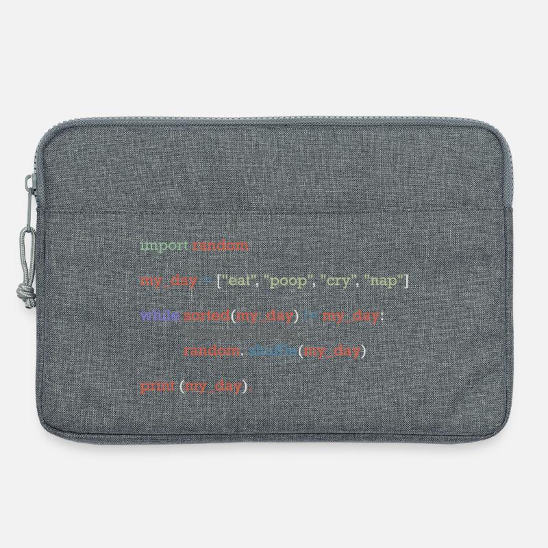 Lustiger Python-Code über den Alltag, Baby - Laptoptasche 13" - Grau meliert