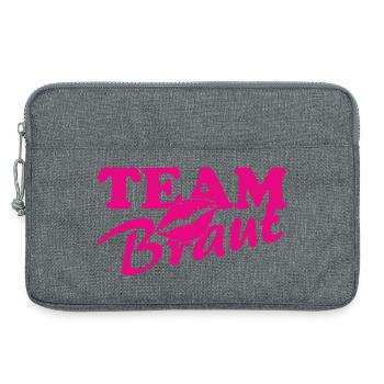 Team Brant Lippenkuss Neon Pink - Laptoptasche 13" - Grau meliert - Vorne
