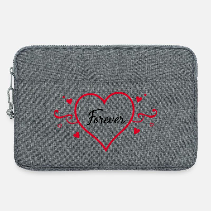 Herz rot Valentinstag Geschenk Valentinstag - Laptoptasche 13" - Grau meliert