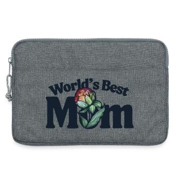 World's Best Mom Floral Emblem - Laptop bag 13" - heather grey - Front