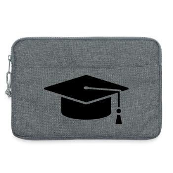 Graduation Cap Absolvent Logo - Laptoptasche 13" - Grau meliert - Vorne