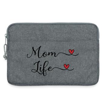 La vie de maman - Sacoche pour ordinateur portable 13 pouces - gris chiné - Devant