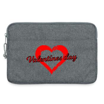 Valentine's Day Heart Font Design - Laptop bag 13" - heather grey - Front