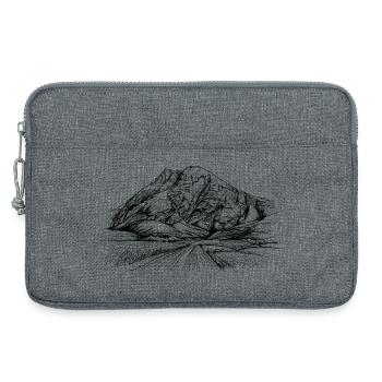 Silhouette à Haute Bouche | Sommet de la chaîne de Mieminger - Sacoche pour ordinateur portable 13 pouces - gris chiné - Devant