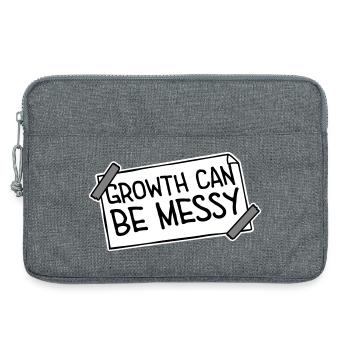 Growth Can Be Messy Persönlich Wachstum Zitat Logo - Laptoptasche 13" - Grau meliert - Vorne