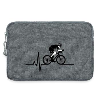 ECG du battement de cœur pour vélo de route - Sacoche pour ordinateur portable 13 pouces - gris chiné - Devant