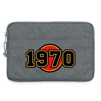 Logo rétro de l’année de naissance de 1970 - Sacoche pour ordinateur portable 13 pouces - gris chiné - Devant
