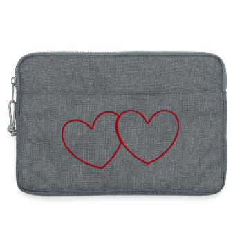 2 cœurs rouges cadeau de la Saint-Valentin - Sacoche pour ordinateur portable 13 pouces - gris chiné - Devant