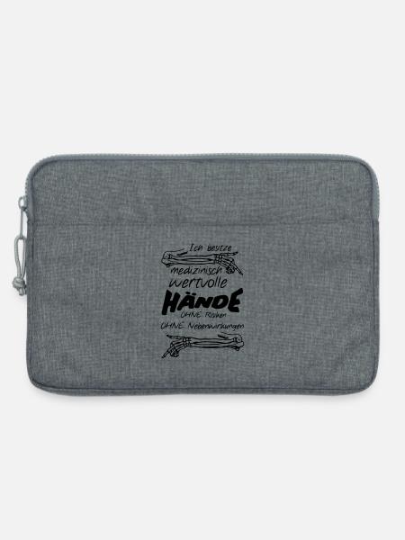 Medizinisch wertvolle Hände Geschenk Medizin - Laptoptasche 13" - Grau meliert