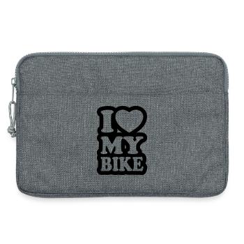 I love my bike - Ich liebe mein Motorrad - Laptoptasche 13" - Grau meliert - Vorne