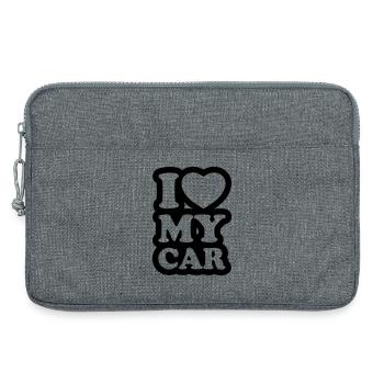 I love my car - J'aime ma voiture - Sacoche pour ordinateur portable 13 pouces - gris chiné - Devant