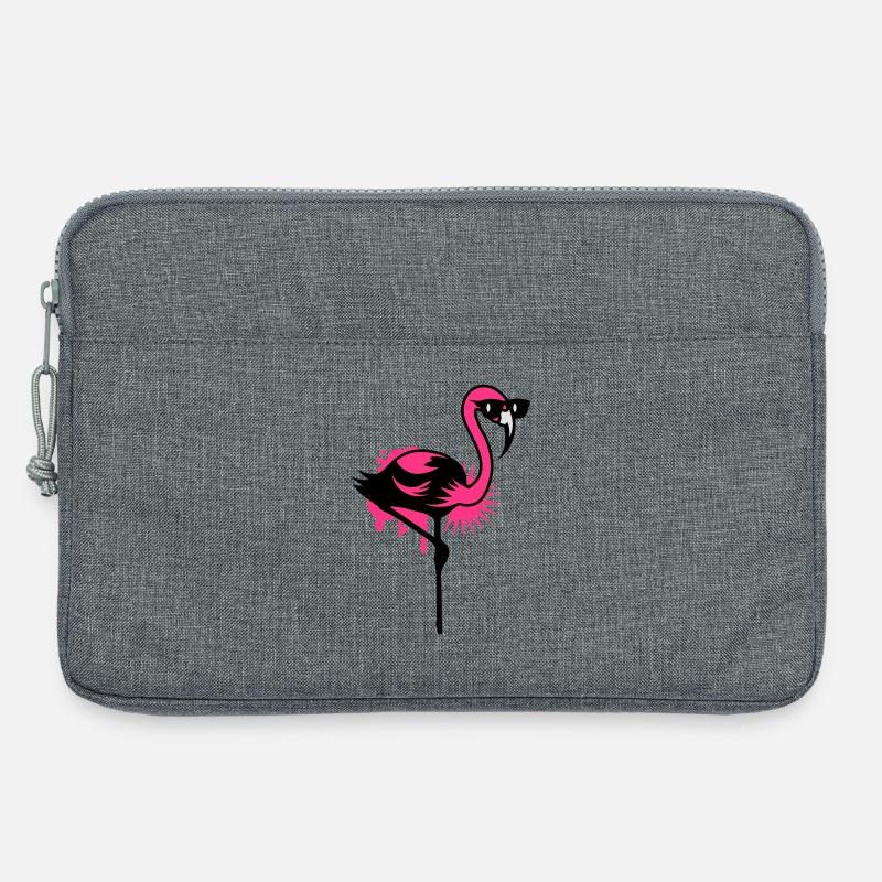 Flamingo mit Sonnenbrille - Laptoptasche 13" - Grau meliert