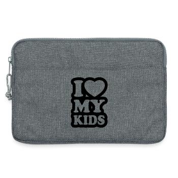 I love my kids - J'aime mes enfants - Sacoche pour ordinateur portable 13 pouces - gris chiné - Devant