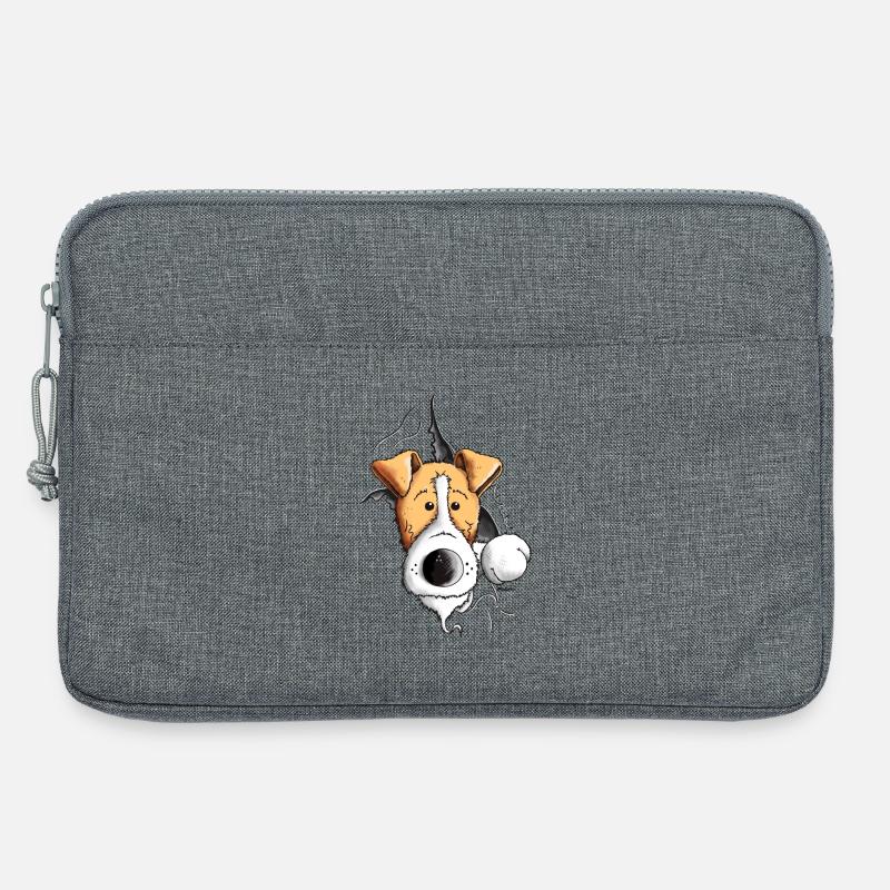 Finn der Foxterrier - Laptoptasche 13" - Grau meliert