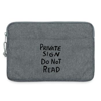 Privater Bereich Schild – Lustiges Geheim-Design - Laptoptasche 13" - Grau meliert - Vorne