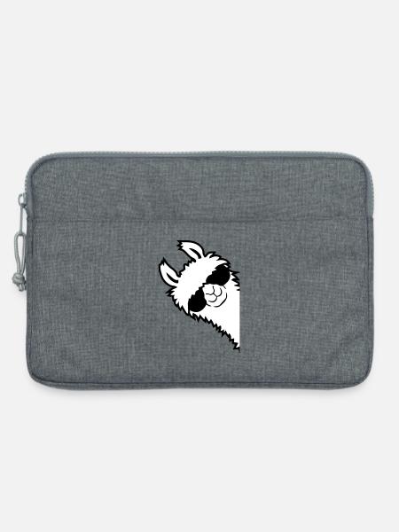 Alpaka guckt seitlich - Laptoptasche 13" - Grau meliert
