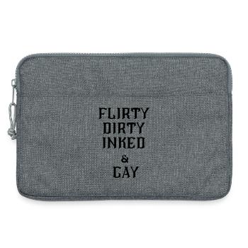 Flirty lesbian text - Laptop bag 13" - heather grey - Front