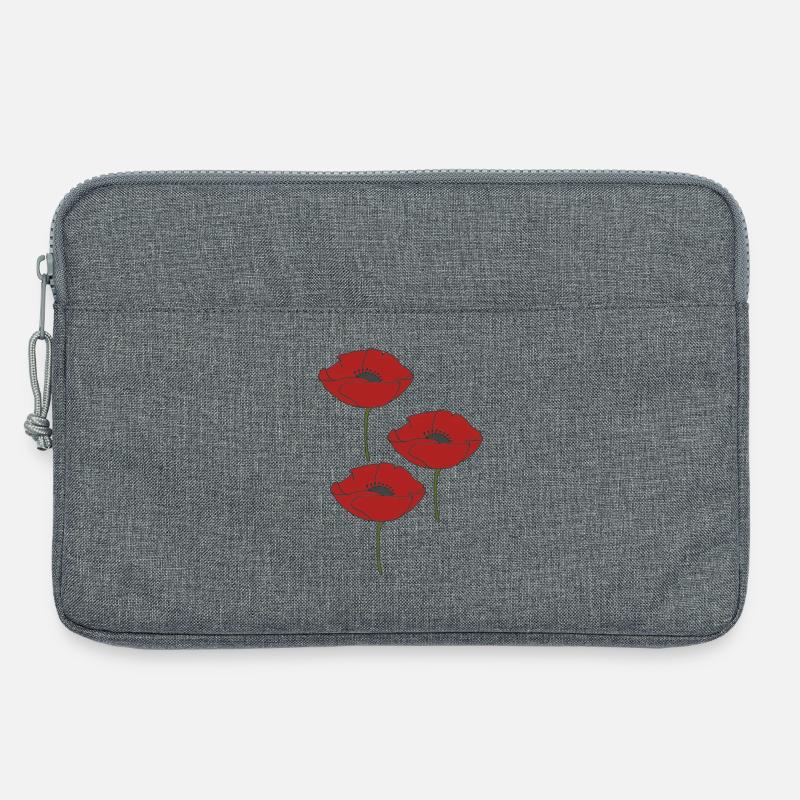 mohnblumen - Laptoptasche 13" - Grau meliert