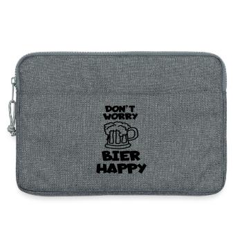 Keine Sorge, Bier glücklich für Bierliebhaber # - Laptoptasche 13" - Grau meliert - Vorne